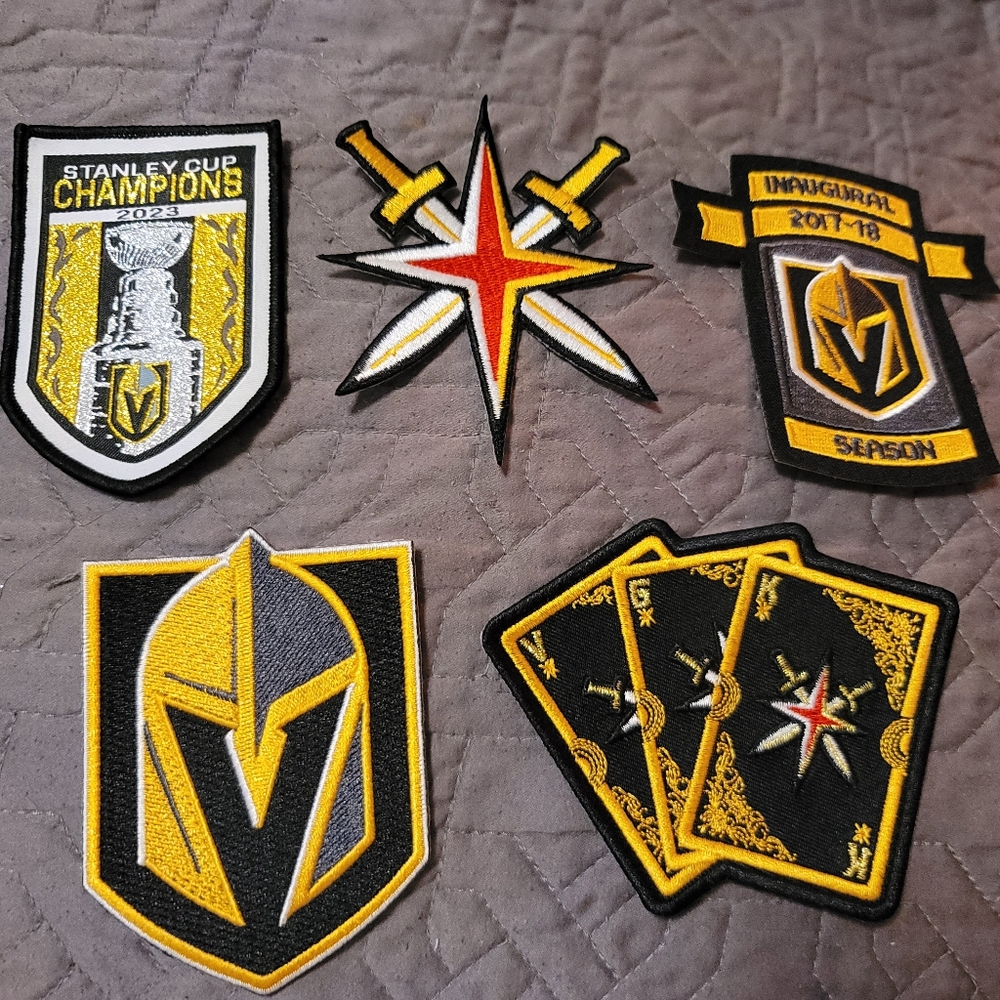NWOT-Lot of 5 Las Vegas Golder Knights Iron On Embroided Patches
